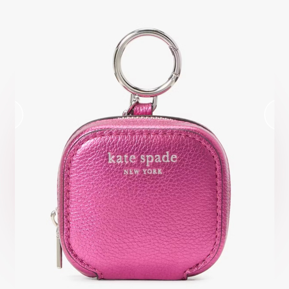 Kate Spade Ava Metallic Bikini Pink Airpods Lanyard Case NWT - Picture 2 of 10